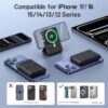 Ha90c13c510da4f599c64c61505057edbH D012 10,000mAh 15W Magnetic Wireless Power Bank with Stand